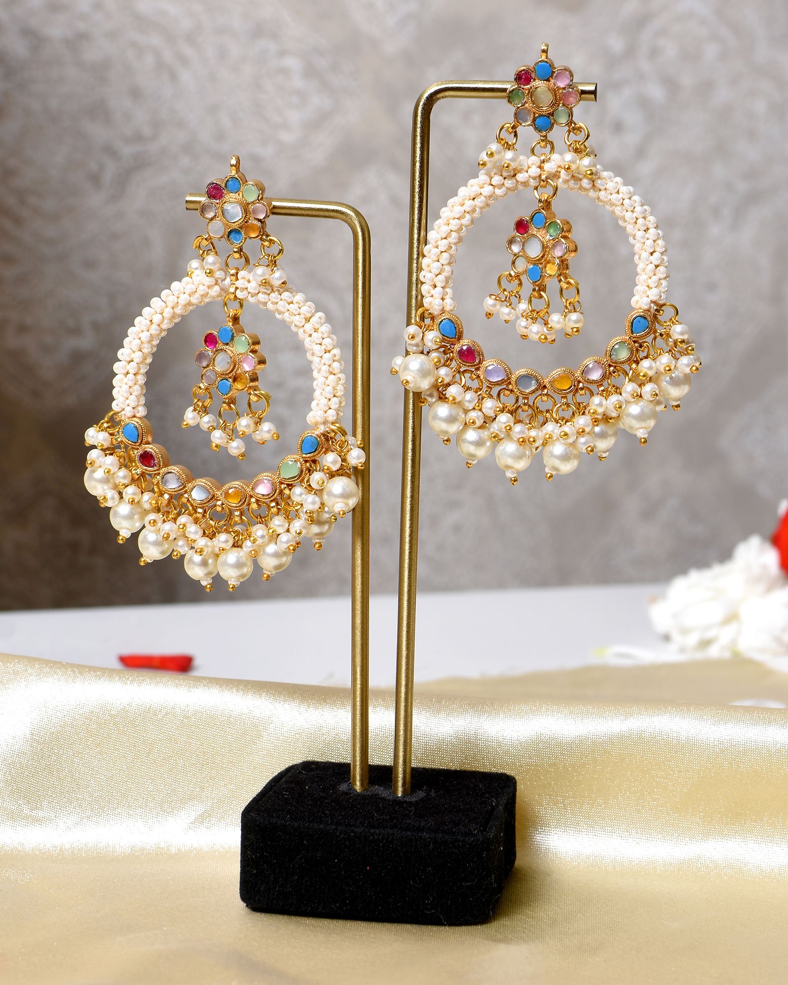 Alya Chandbali Earrings - Multicolor