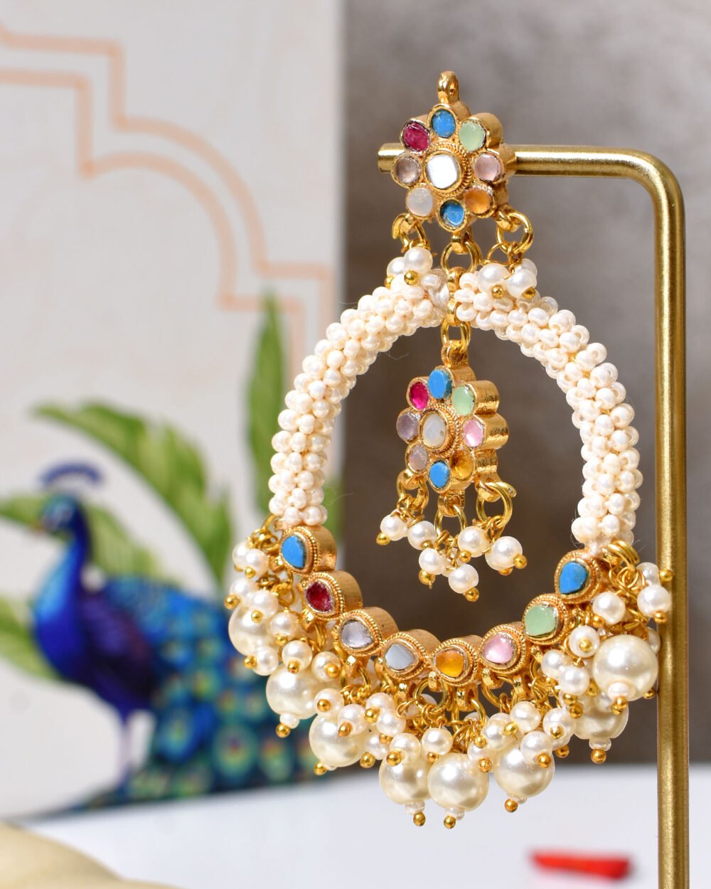Alya Chandbali Earrings - Multicolor - Image 2