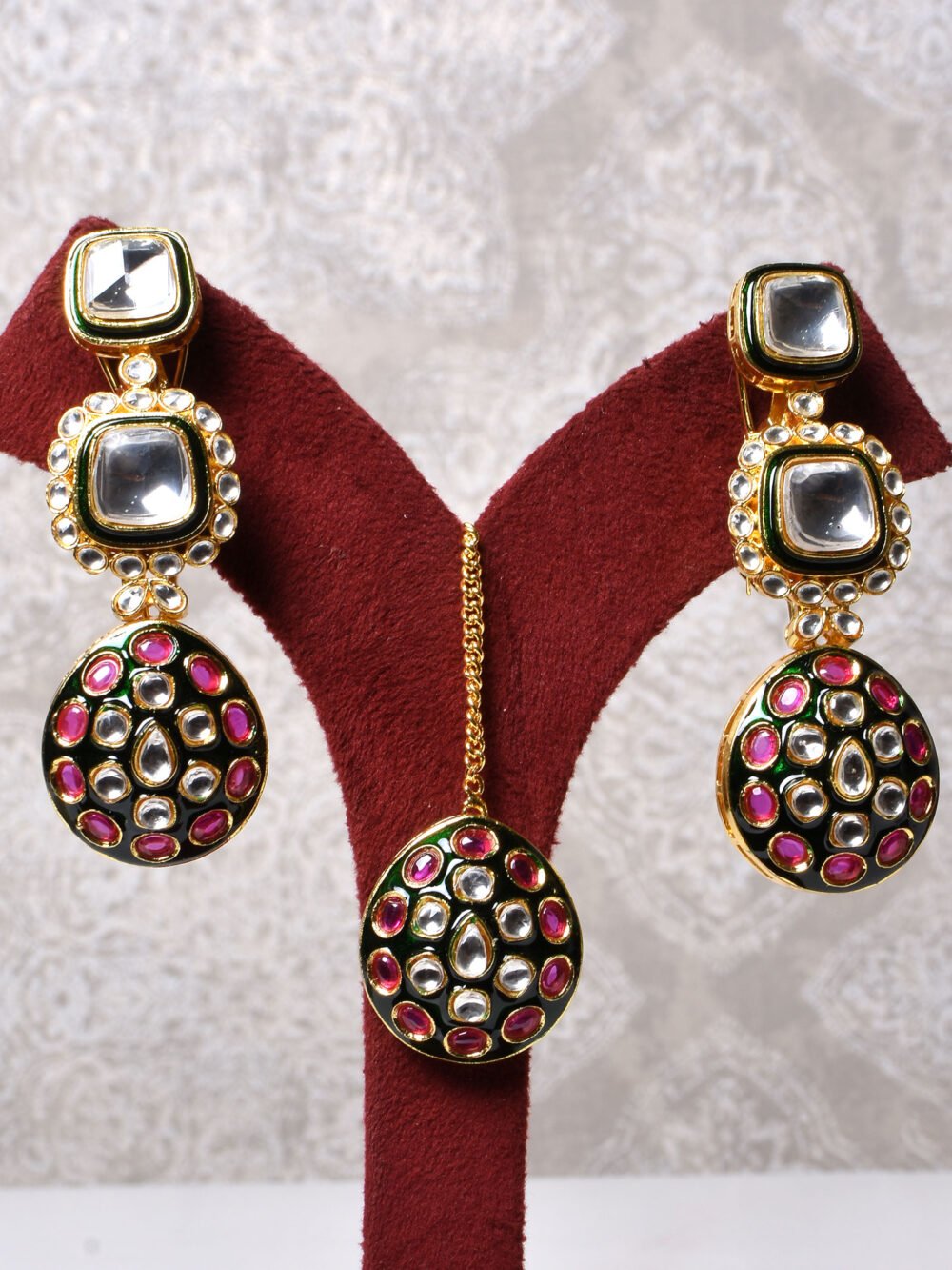 Ishanvi Polki Bridal Necklace Set - Image 5