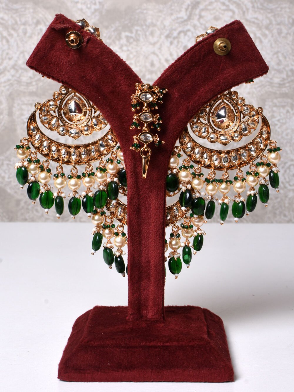 Kamalakshi Polki Bridal Necklace Set - Image 6
