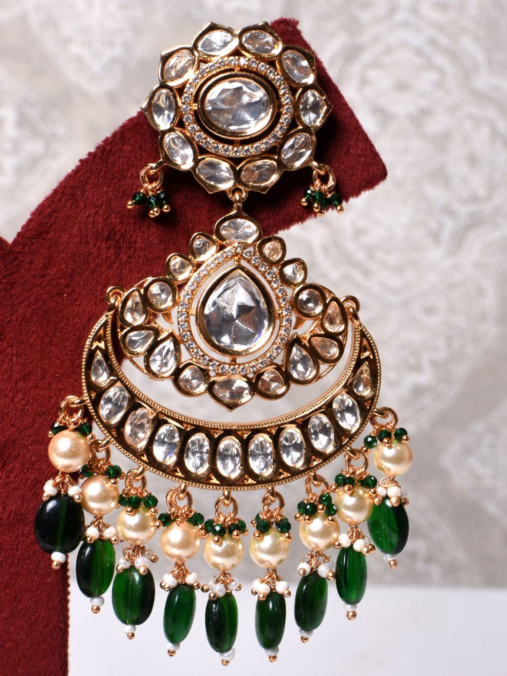 Kamalakshi Polki Bridal Necklace Set - Image 5