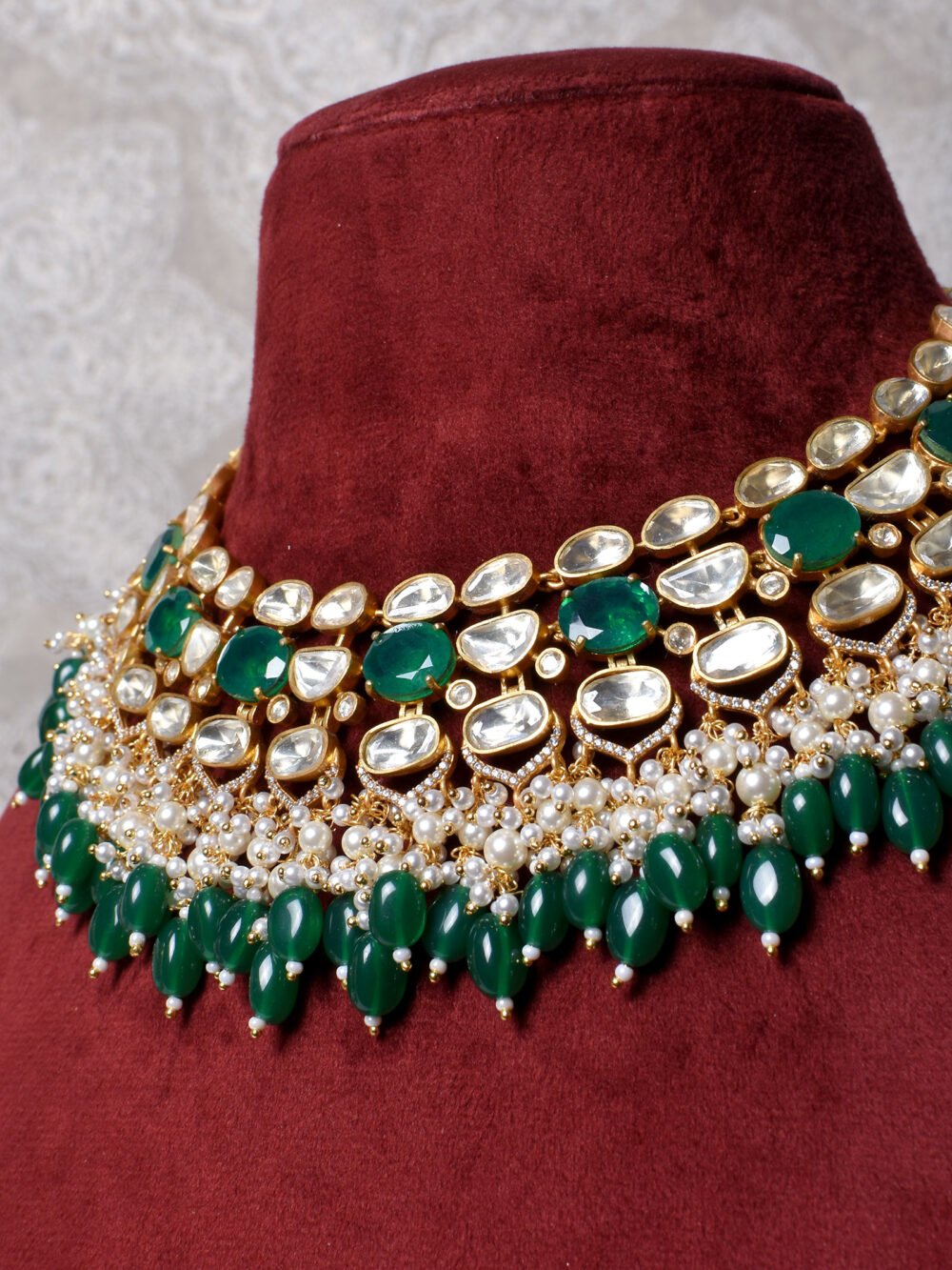 Karunya Polki Necklace Set - Image 3