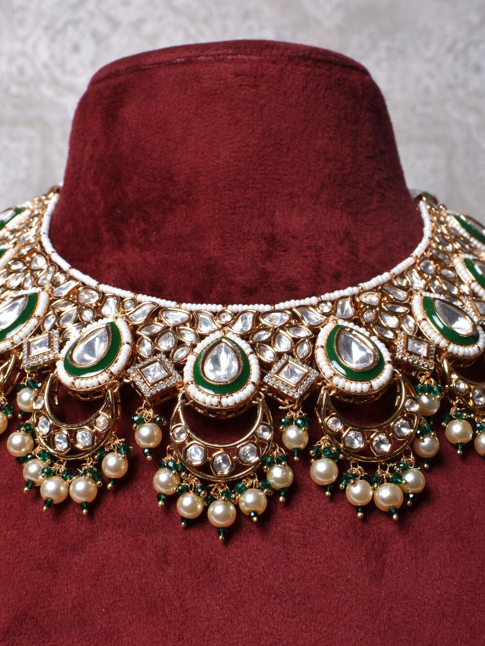 Indrani Polki Bridal Necklace Set - Image 2