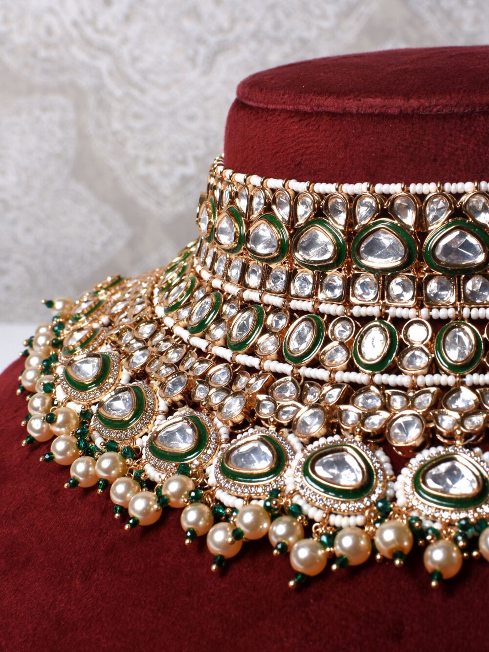 Padmini Polki Bridal Necklace Set - Image 3