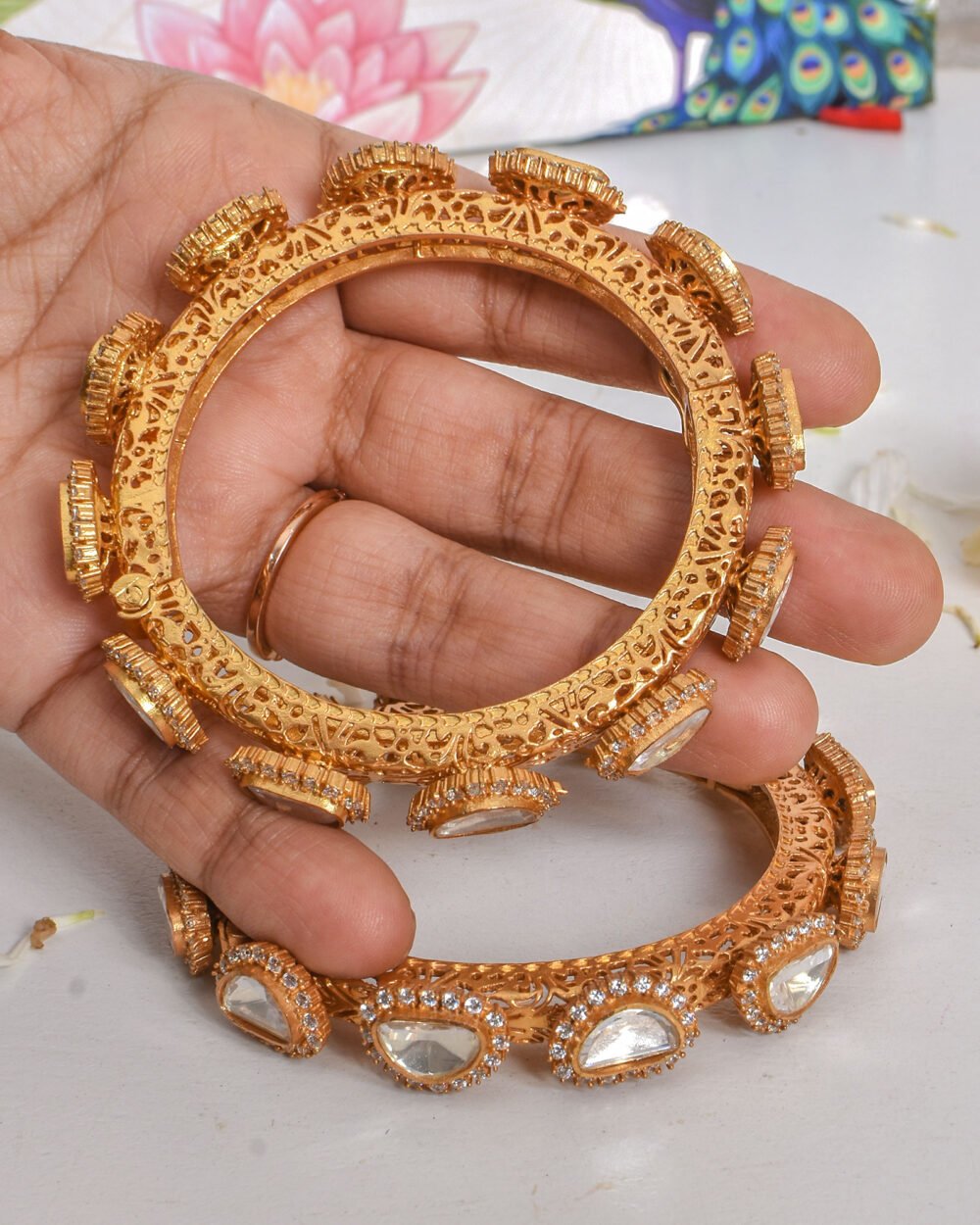 Rahi Polki Pacheli Bangles - Image 2