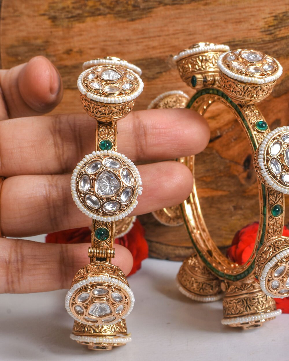 Ryna Polki Pacheli Bangles - Image 2