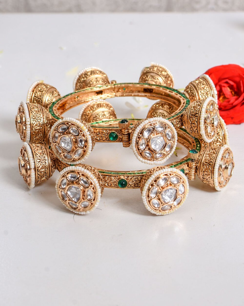 Ryna Polki Pacheli Bangles - Image 4
