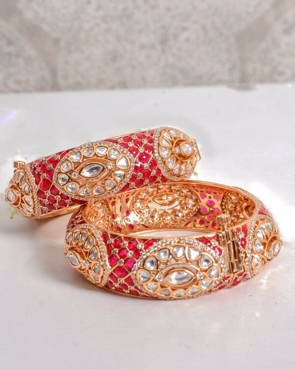 Ihina Polki Bangles (Ruby)
