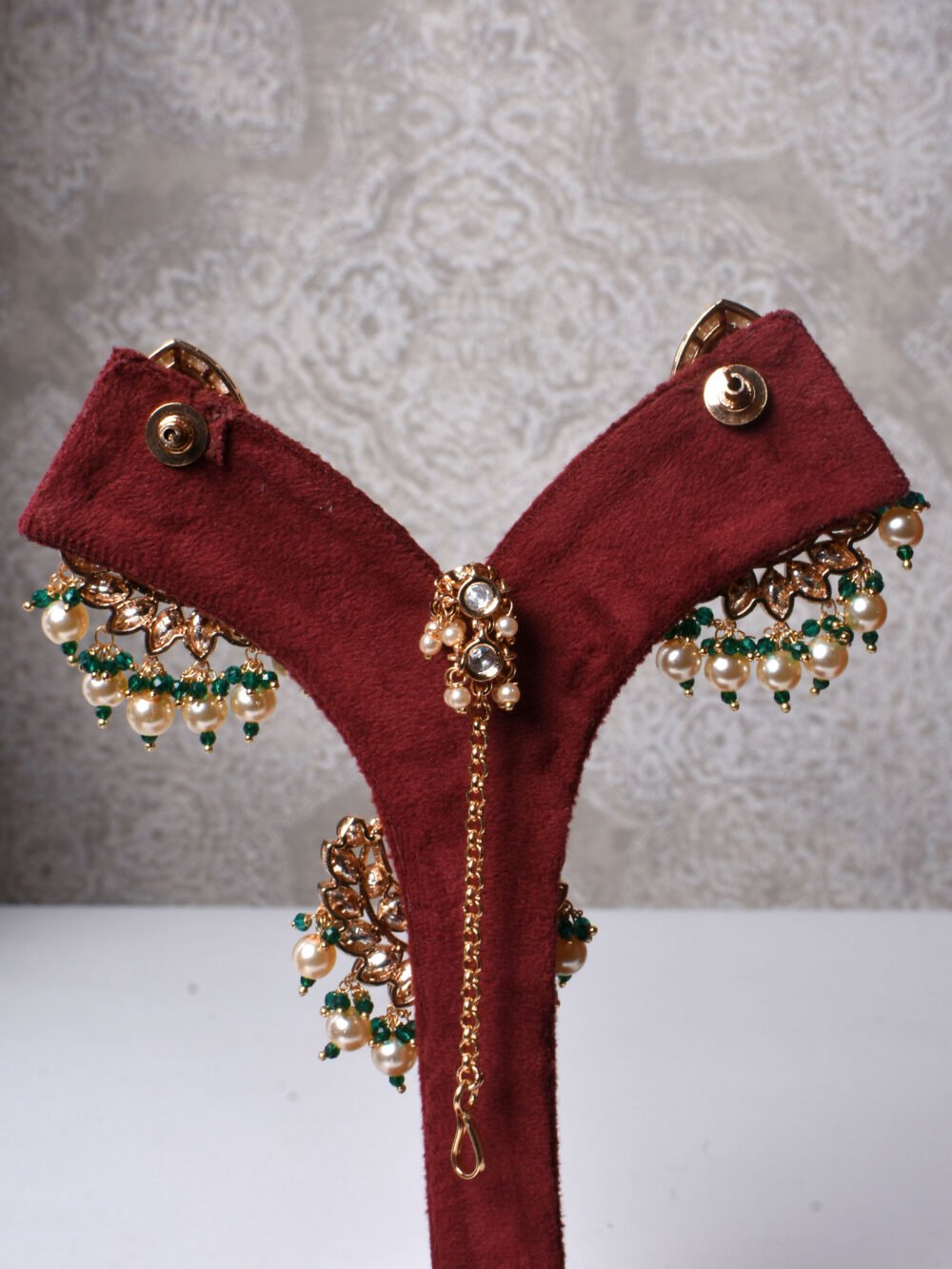 Bharavi Polki Bridal Necklace Set - Image 6