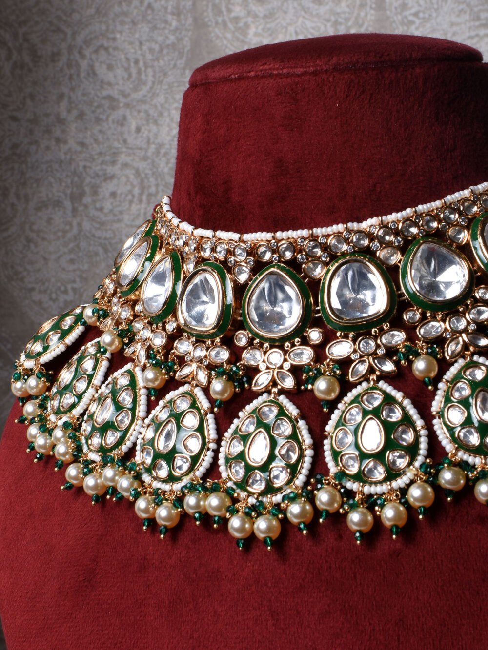 Bharavi Polki Bridal Necklace Set - Image 3
