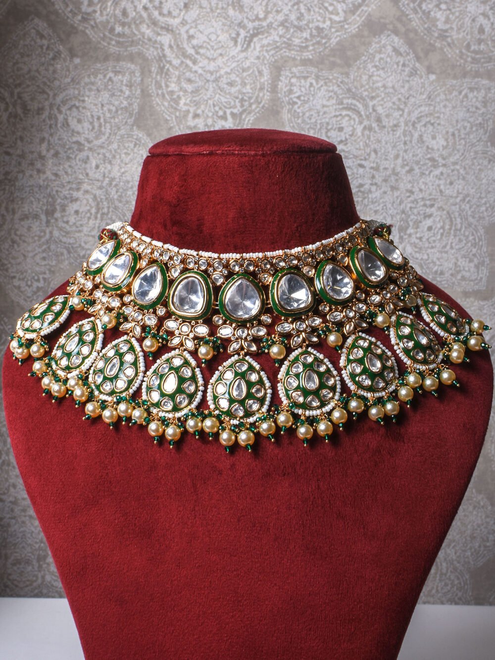 Bharavi Polki Bridal Necklace Set - Image 2