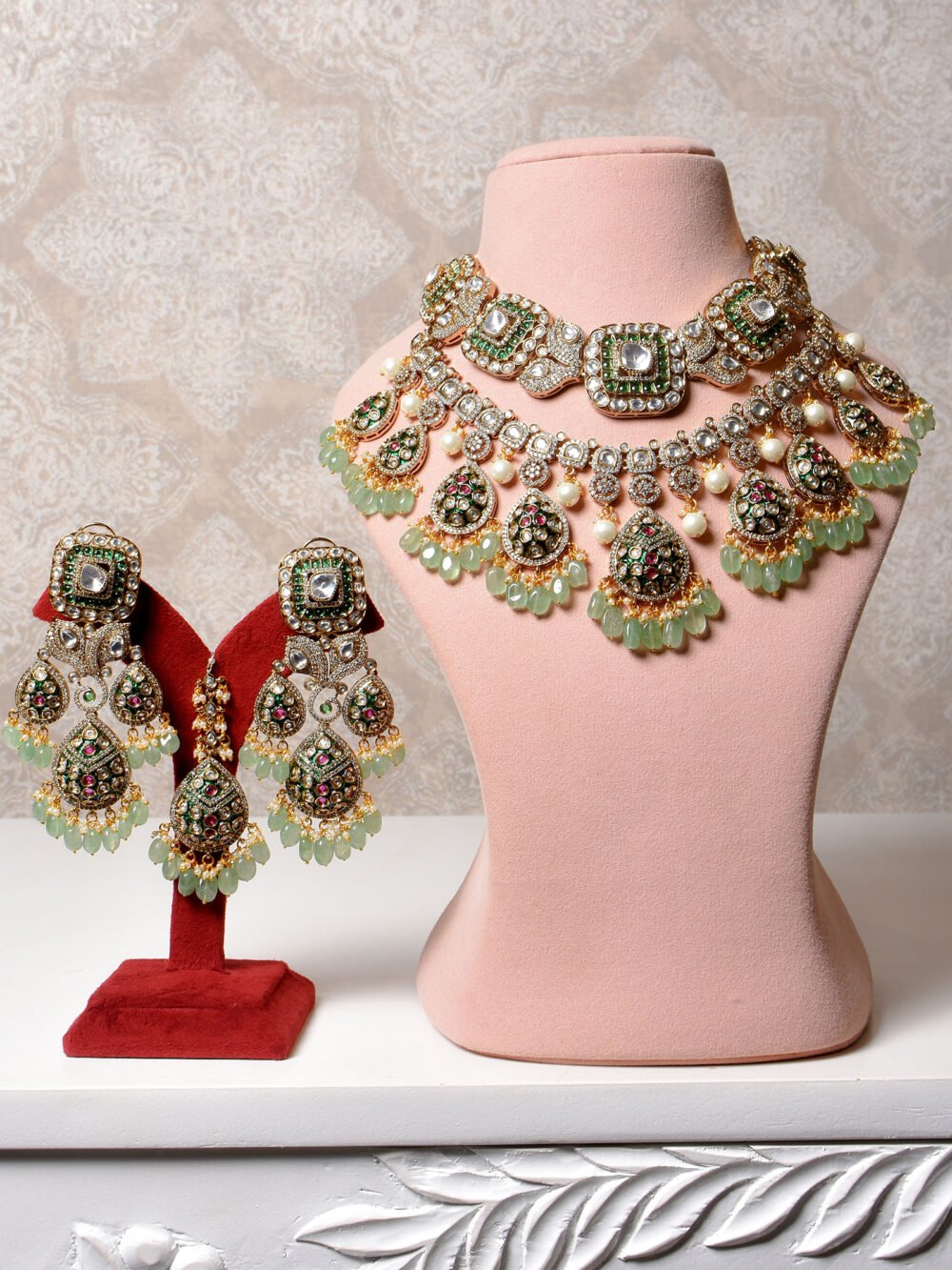 Aparna Polki Bridal Necklace Set - Image 2
