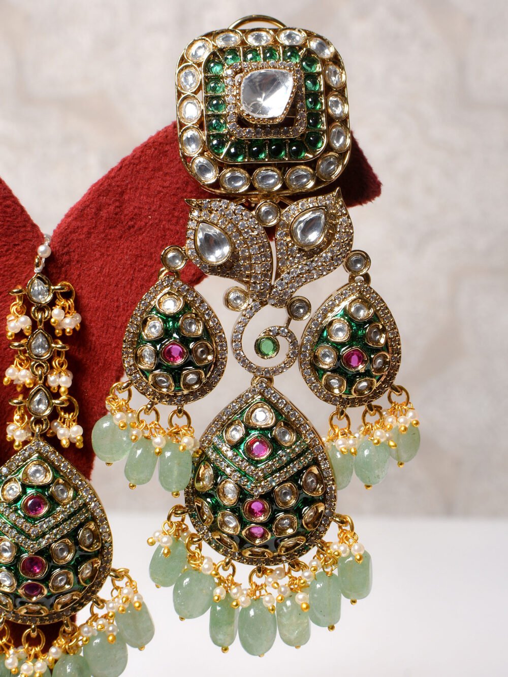 Aparna Polki Bridal Necklace Set - Image 5