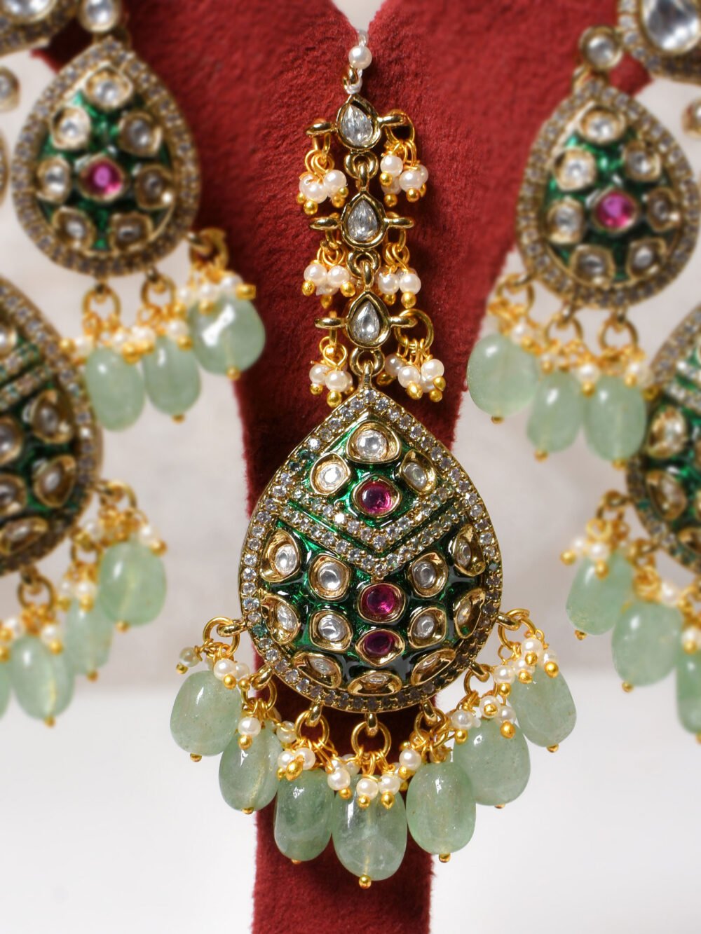 Aparna Polki Bridal Necklace Set - Image 6