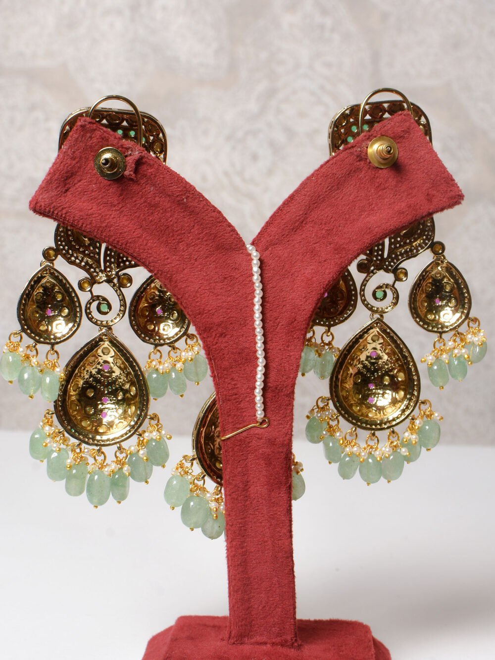 Aparna Polki Bridal Necklace Set - Image 7