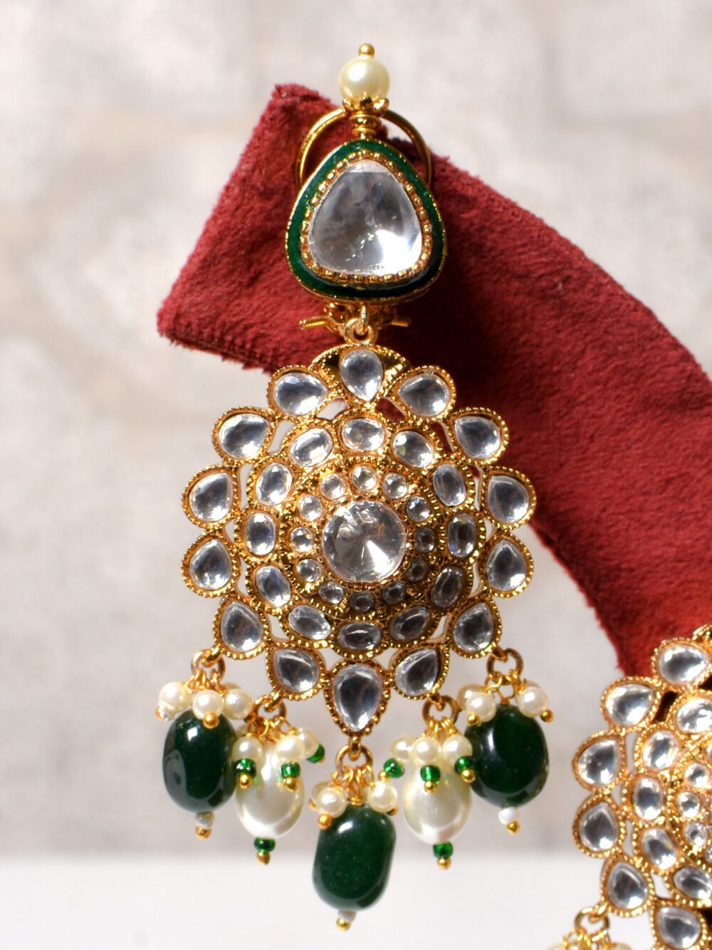 Anusha Polki Bridal Necklace Set - Image 5