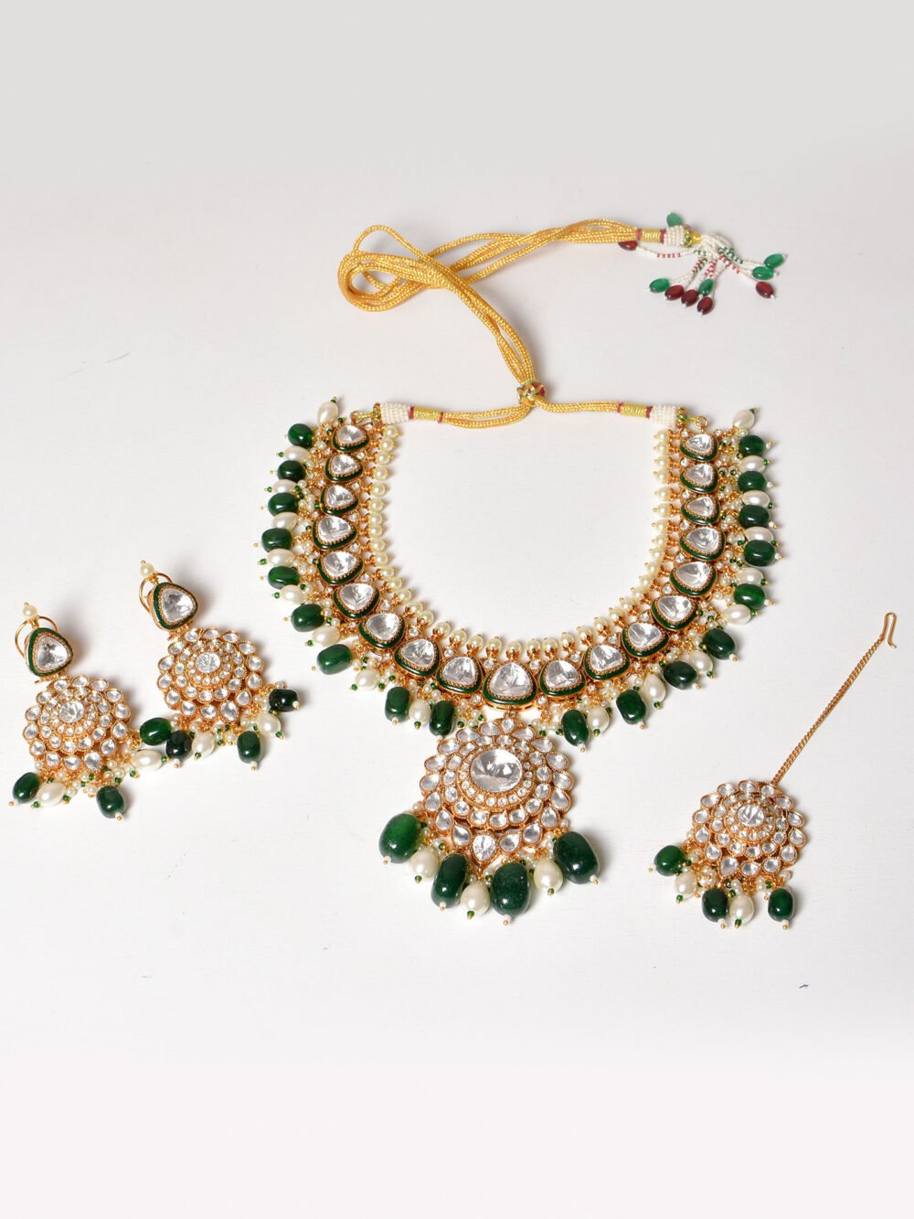 Anusha Polki Bridal Necklace Set - Image 9