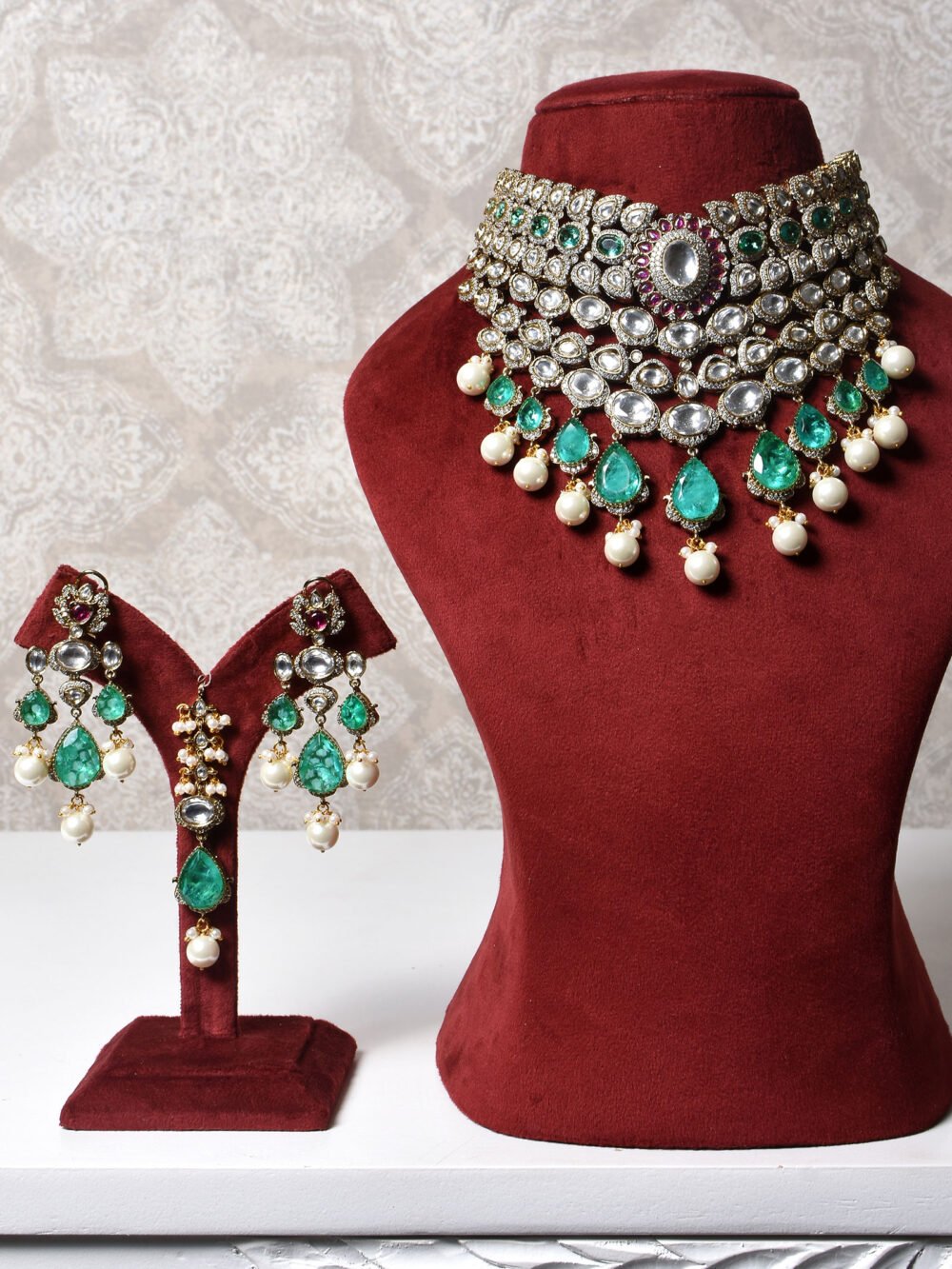 Mahira Polki Bridal Choker Set - Image 2