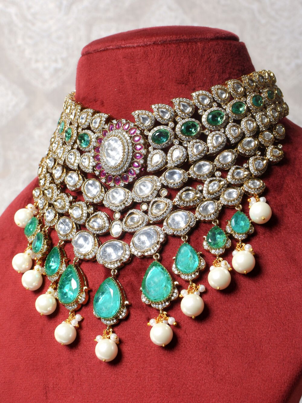 Mahira Polki Bridal Choker Set - Image 3