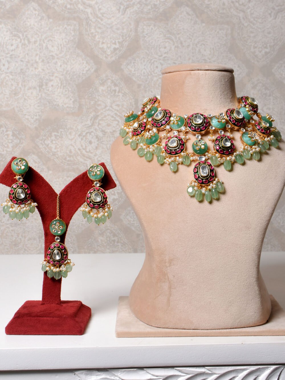 Adrika Polki Bridal Necklace Set - Image 2