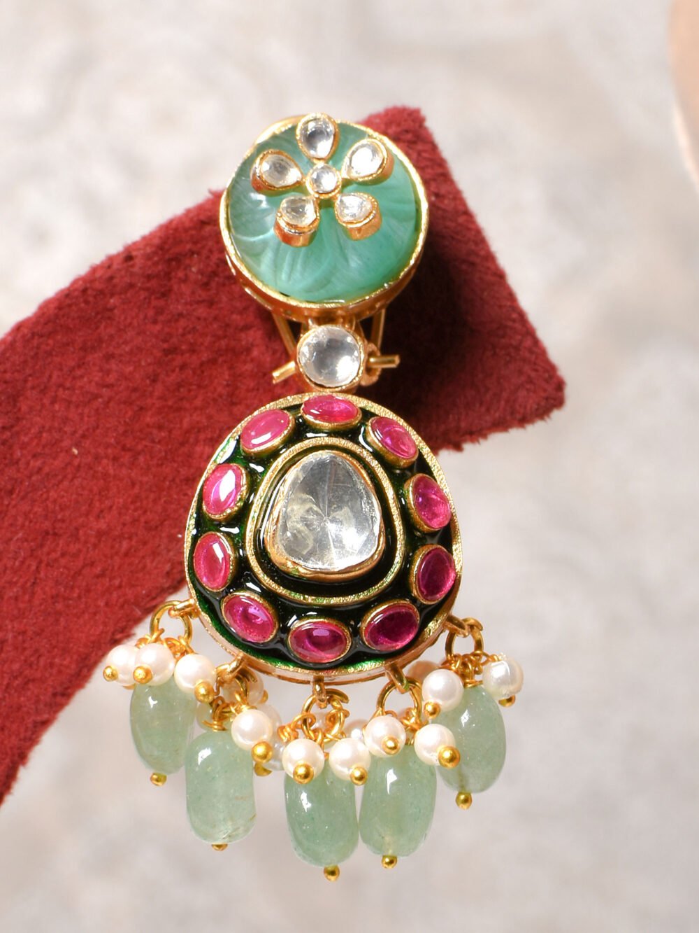 Adrika Polki Bridal Necklace Set - Image 5