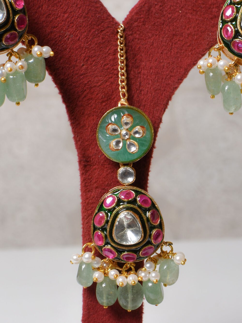 Adrika Polki Bridal Necklace Set - Image 6