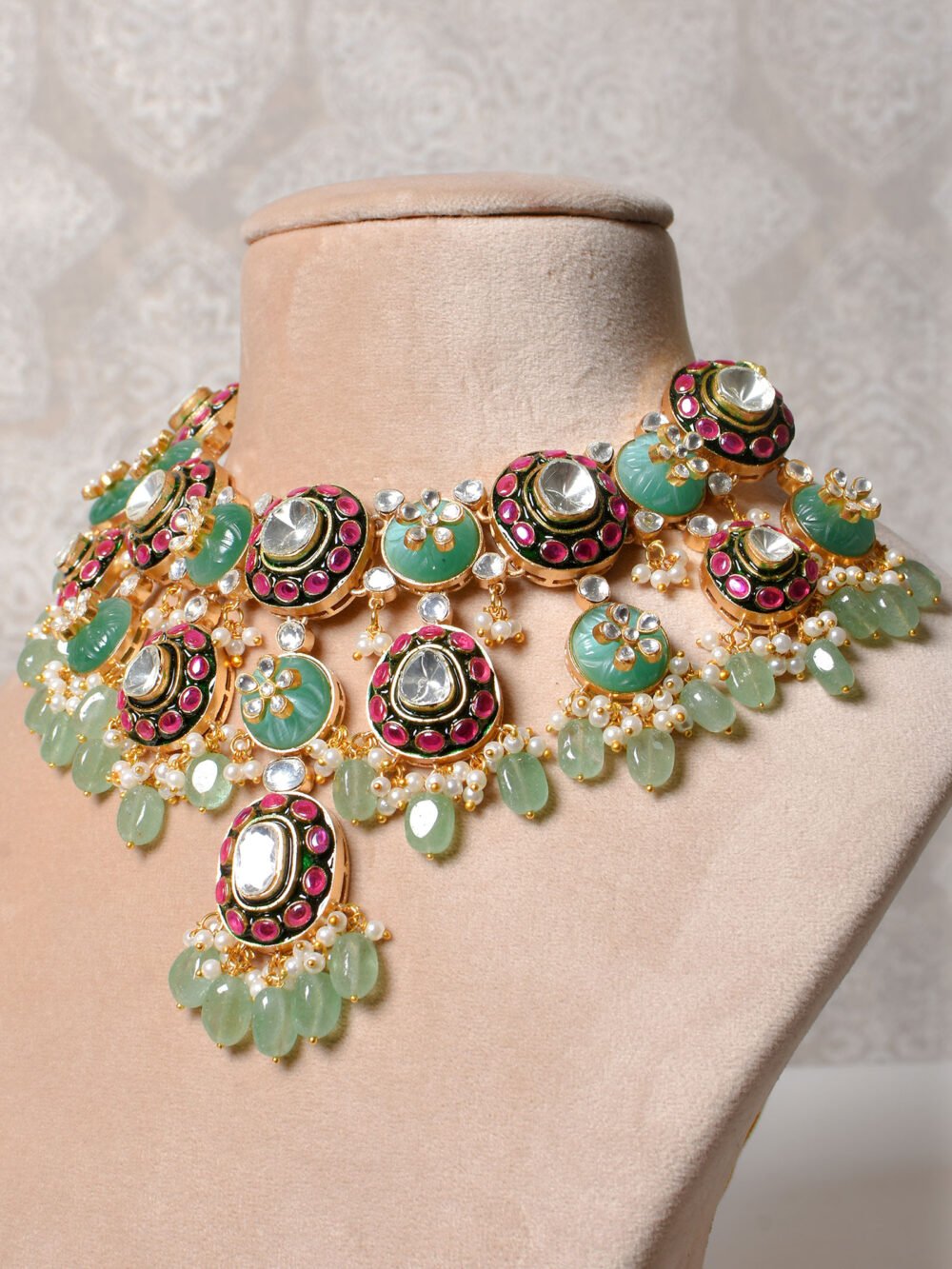 Adrika Polki Bridal Necklace Set - Image 3
