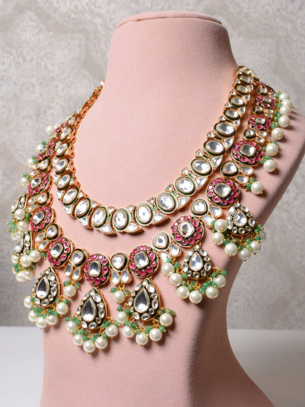 Aaradhya Polki layered Necklace Set