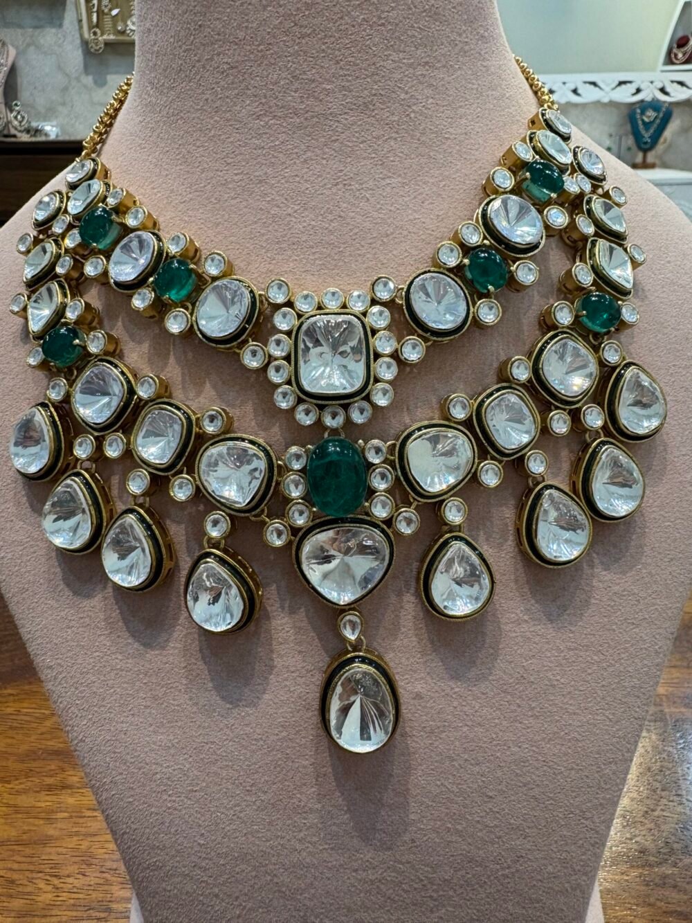 Amulya Polki Bridal Necklace Set - Image 2