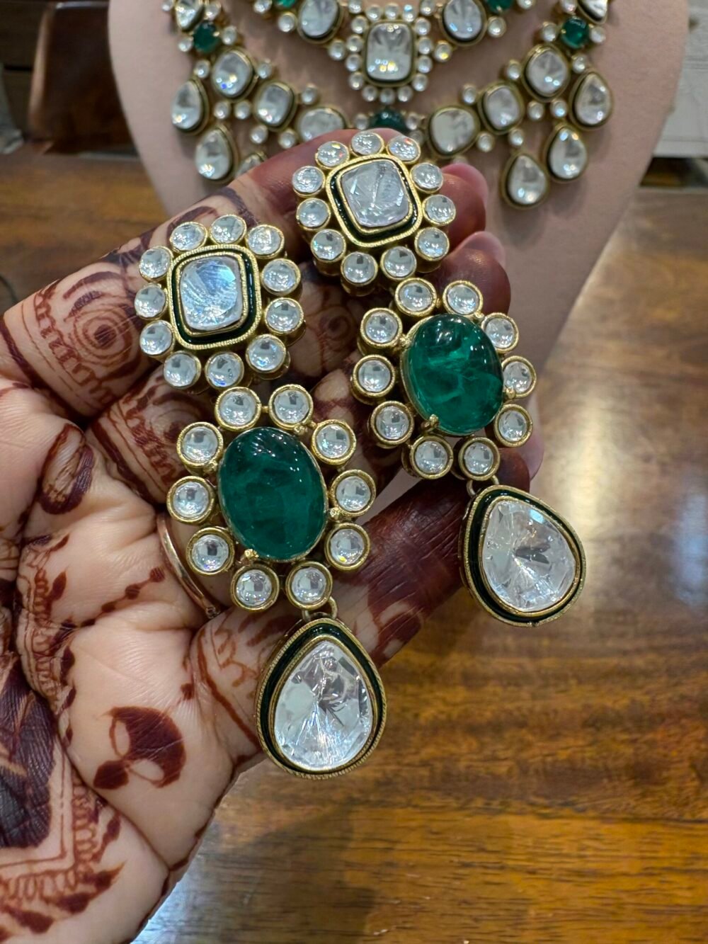 Amulya Polki Bridal Necklace Set - Image 5