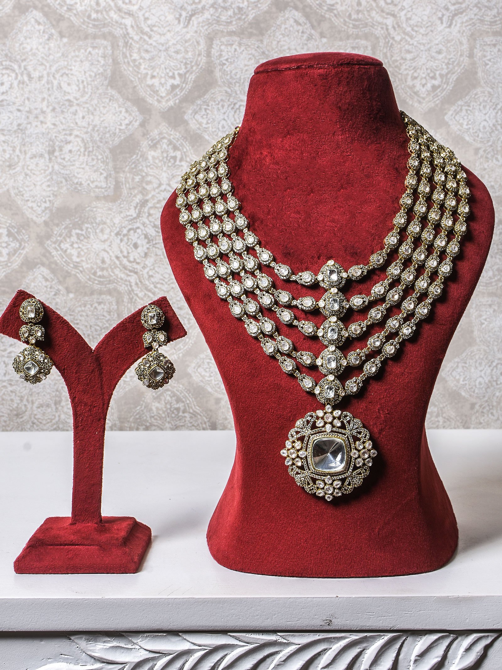 Swara Polki Bridal layered Necklace Set