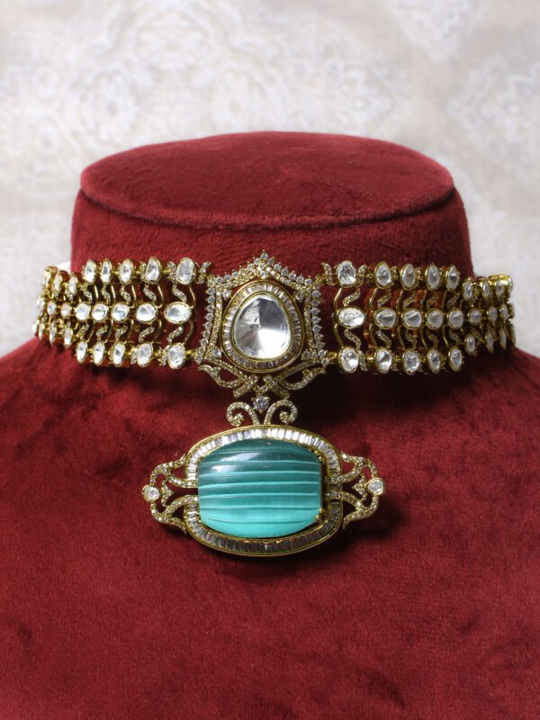 Sanya Polki Choker Set (Mint green)