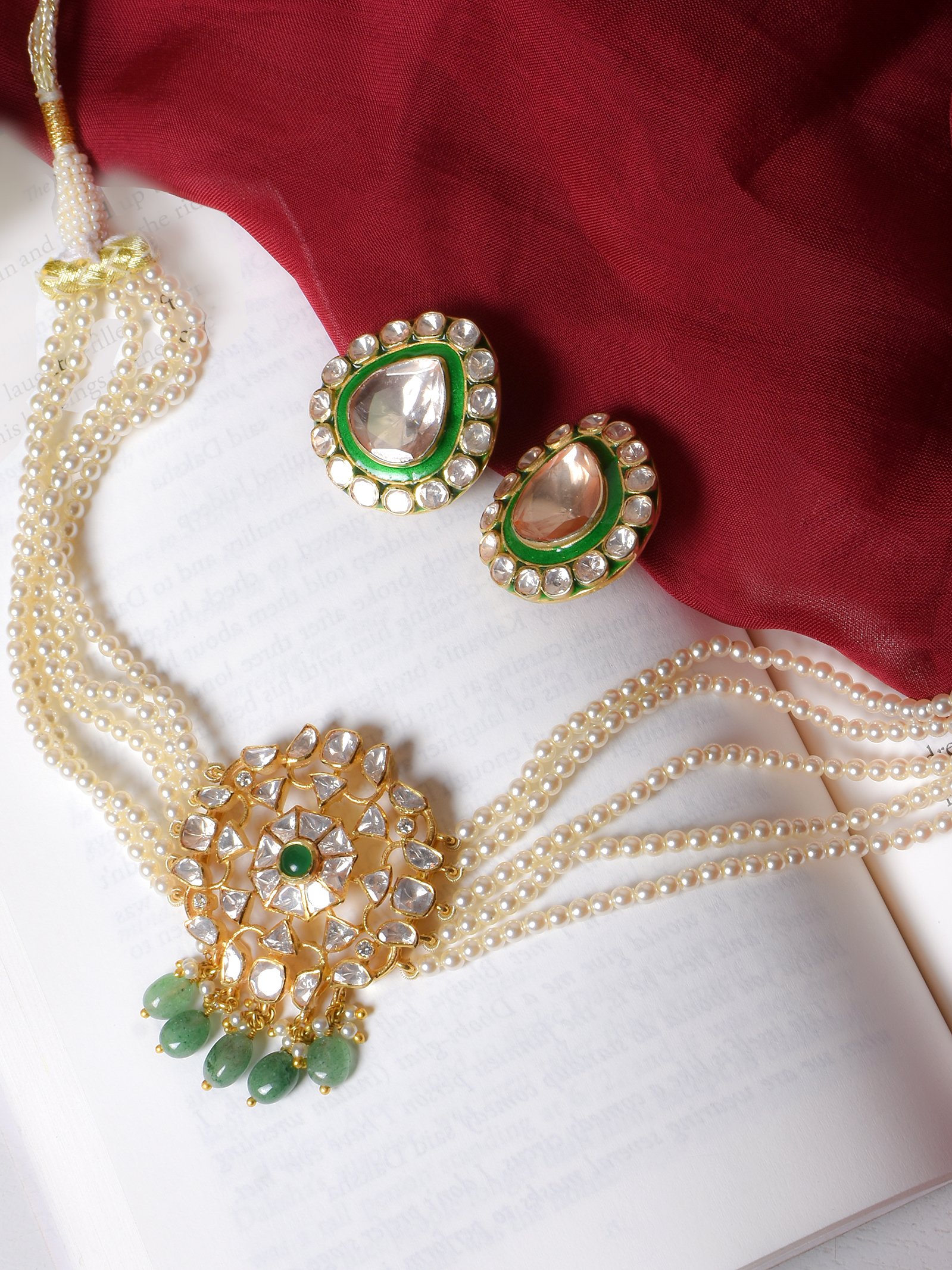 Anvita Moissanite Polki Choker Set (92.5 Silver) Copy