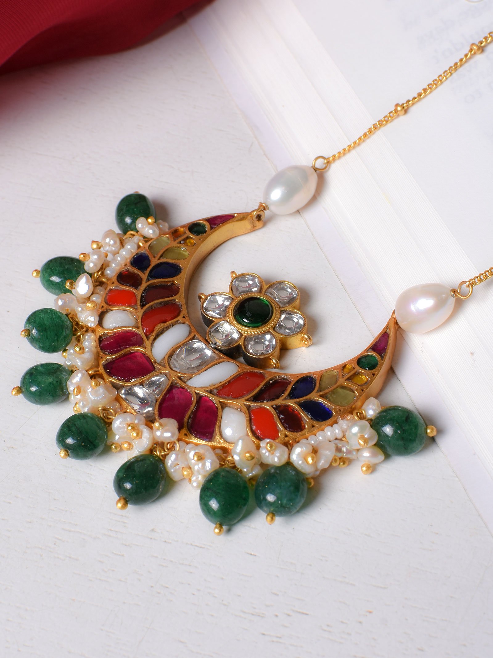 Nityani Navratan Pendant Set (92.5 Silver)