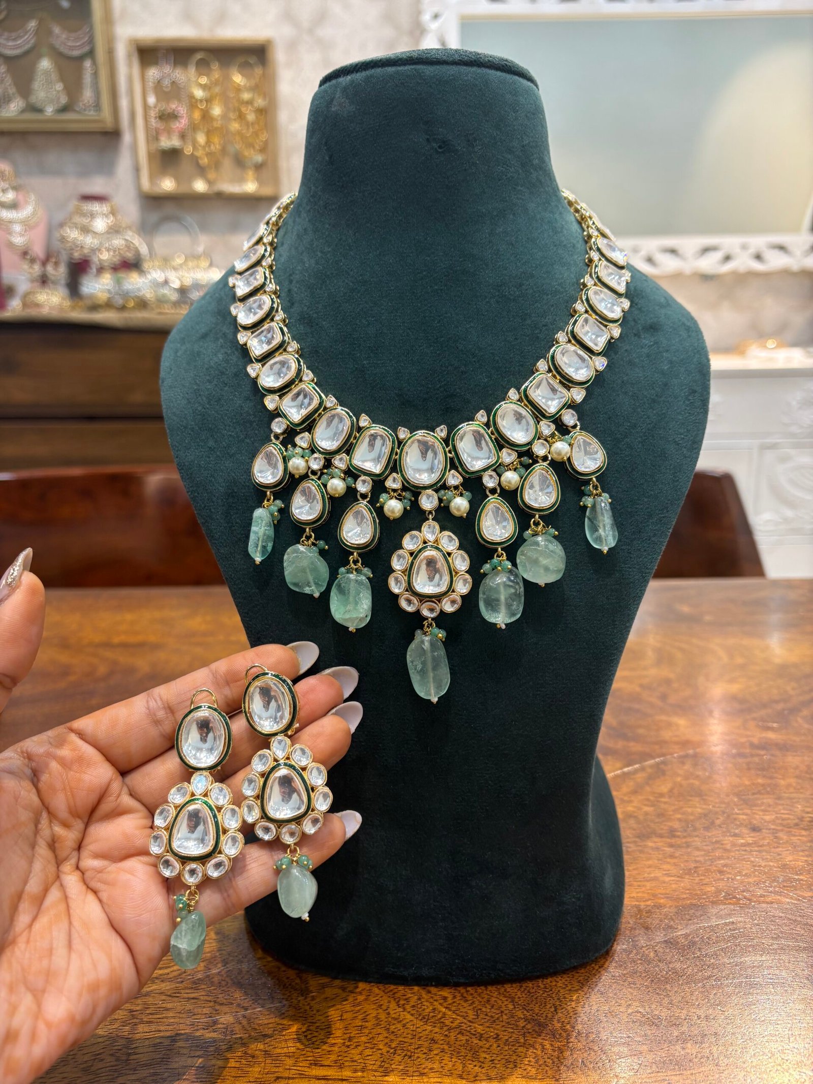 Nishka Polki Necklace Set