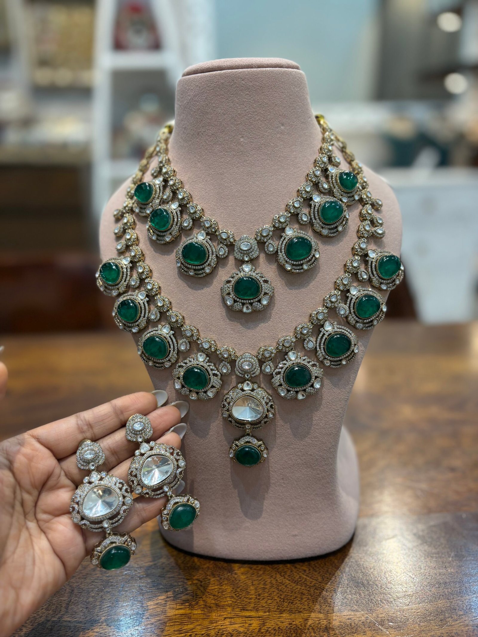 Ishani Polki Layered Necklace set