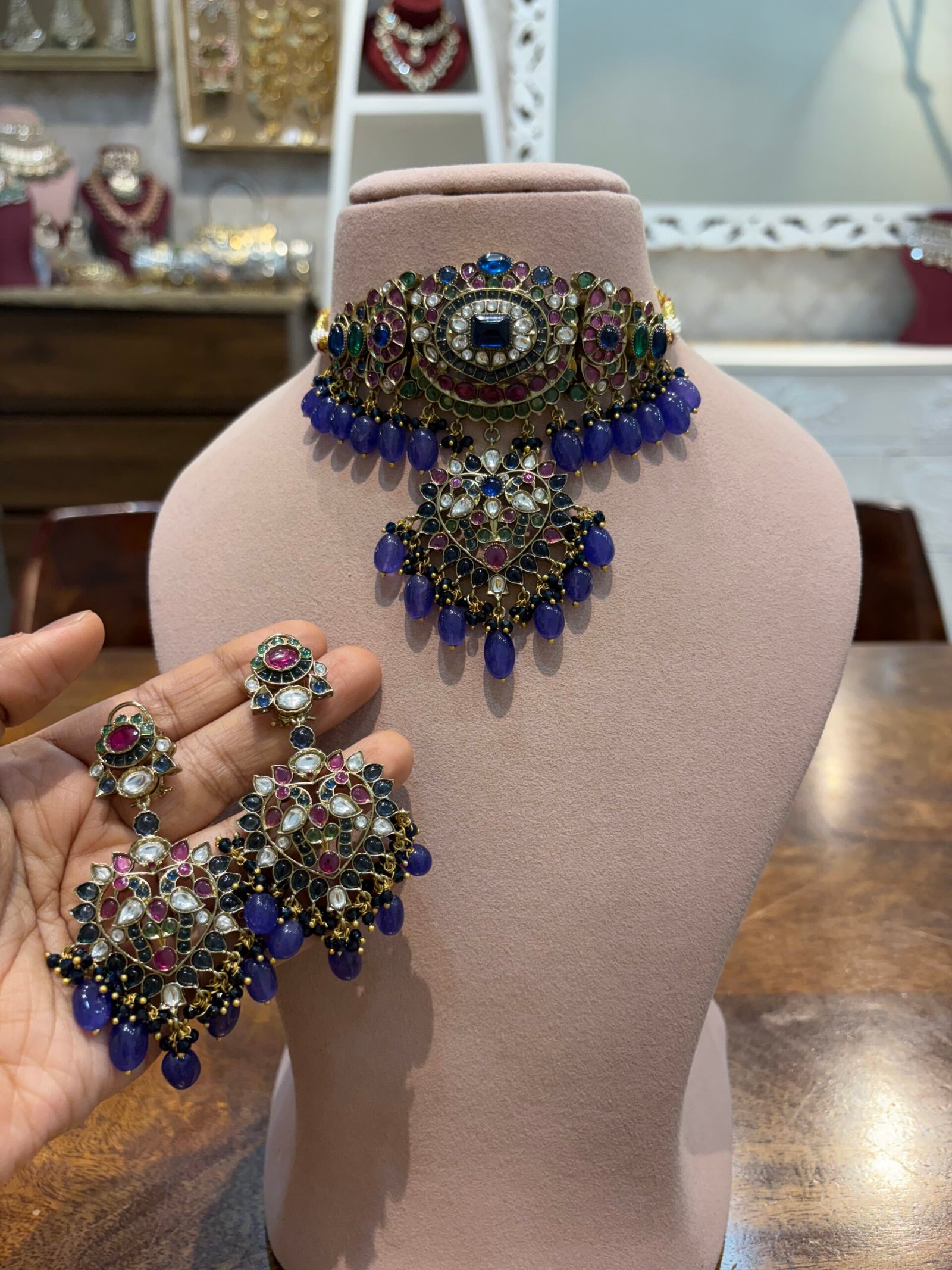 Sabya Multicolor Polki Choker Set