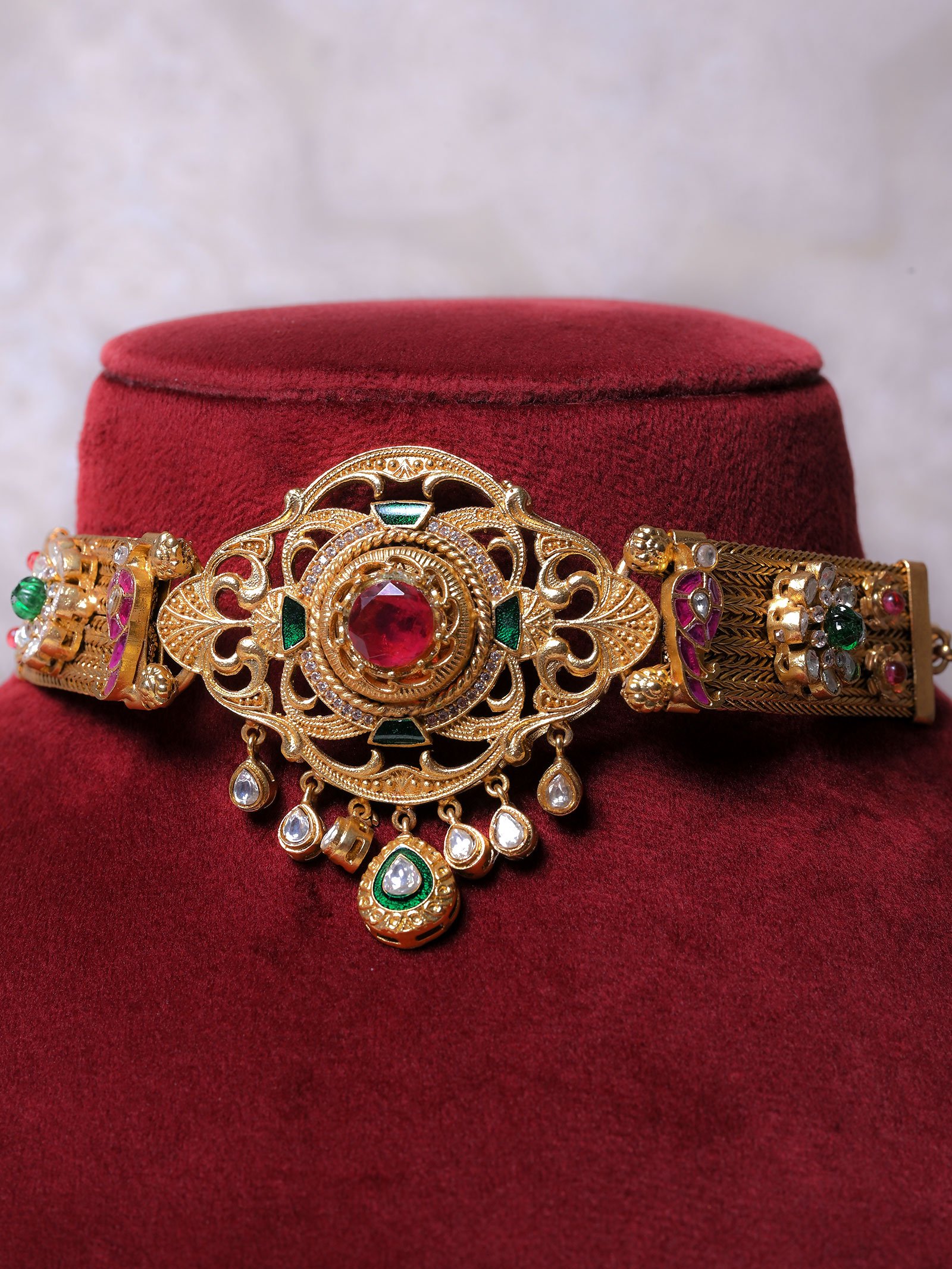 Aisha Gold Plated Choker Set