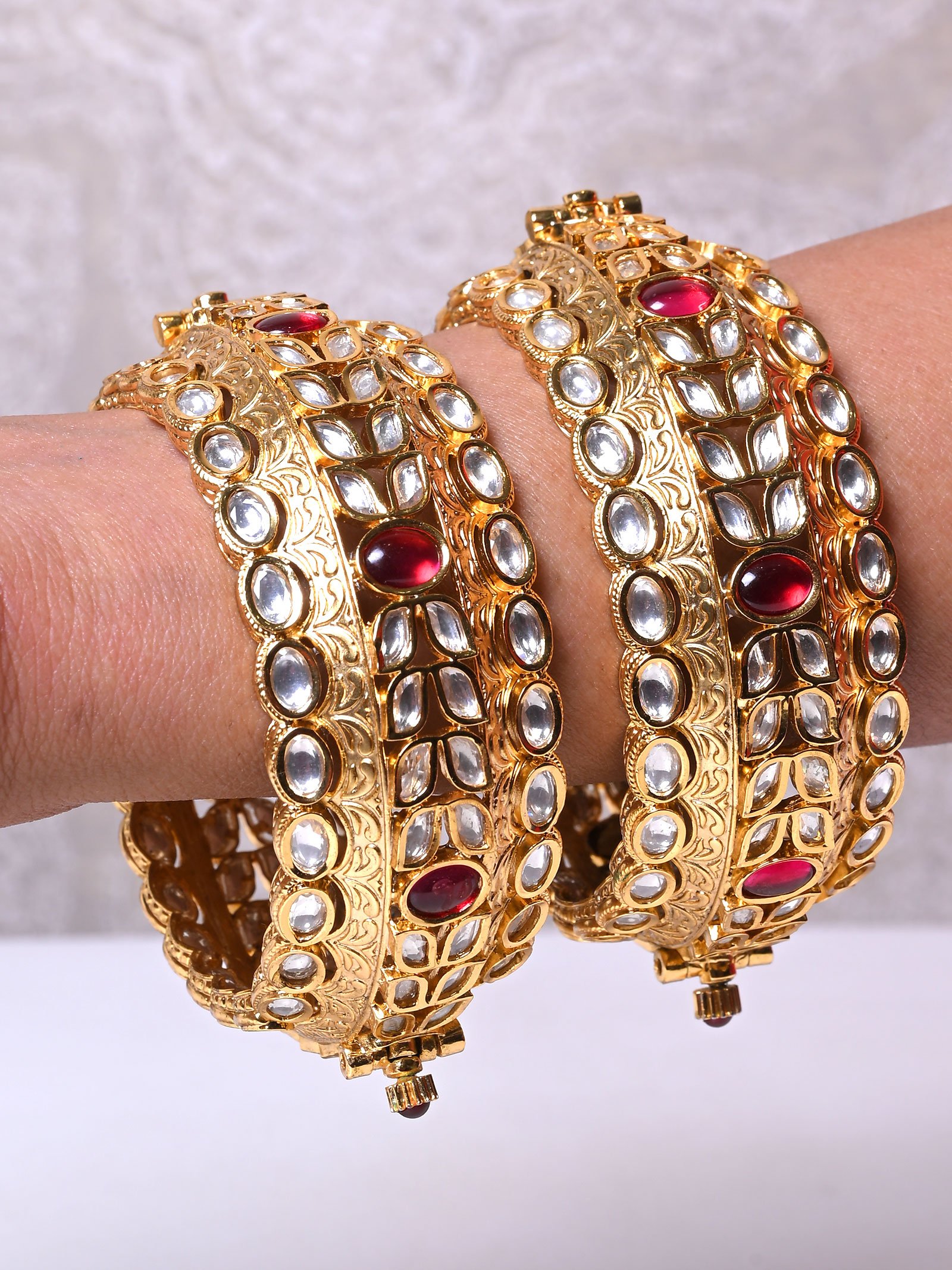 Bhumita Polki Gold Look Bangles