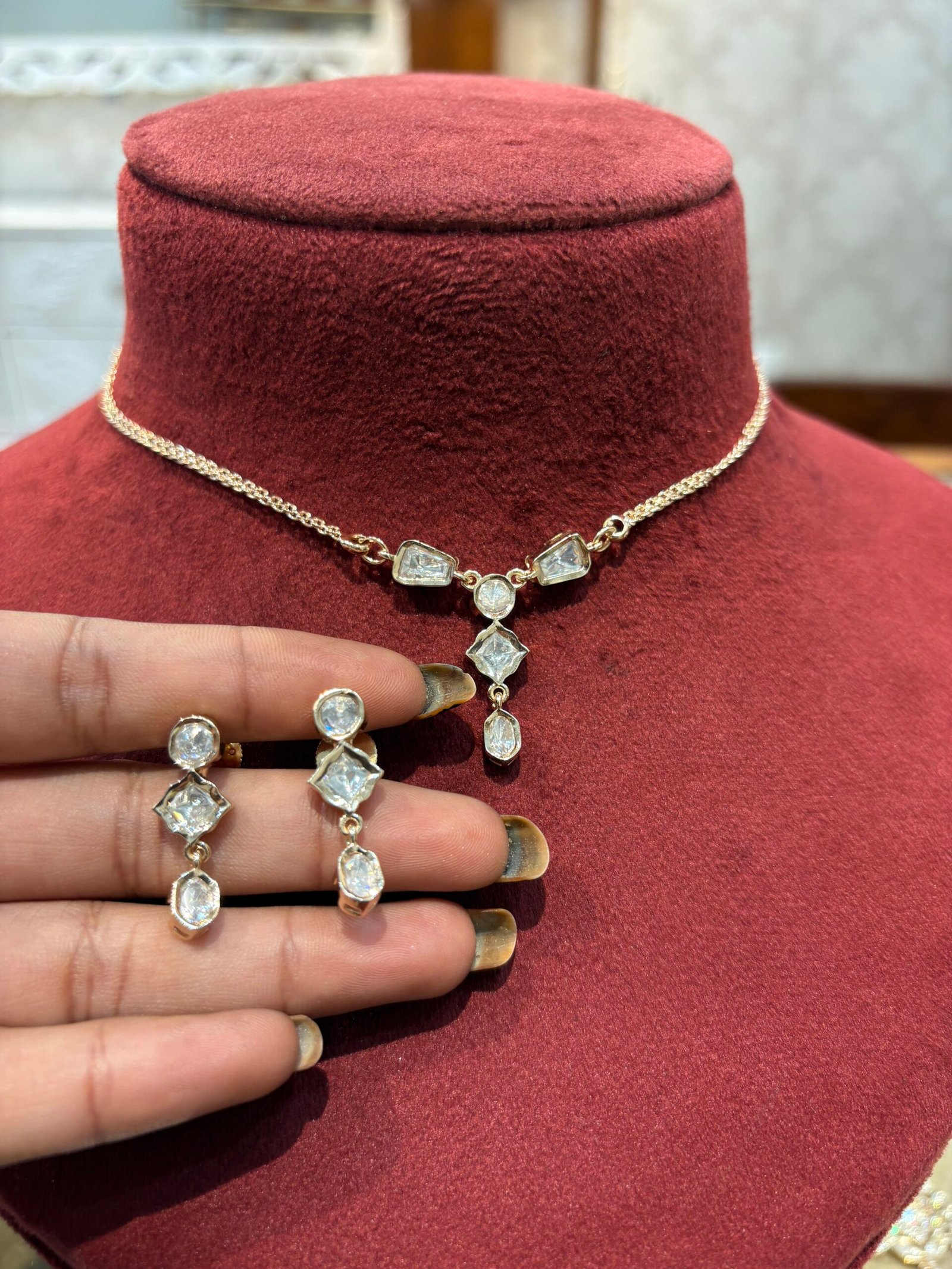 Antra Polki Pendant Necklace Set