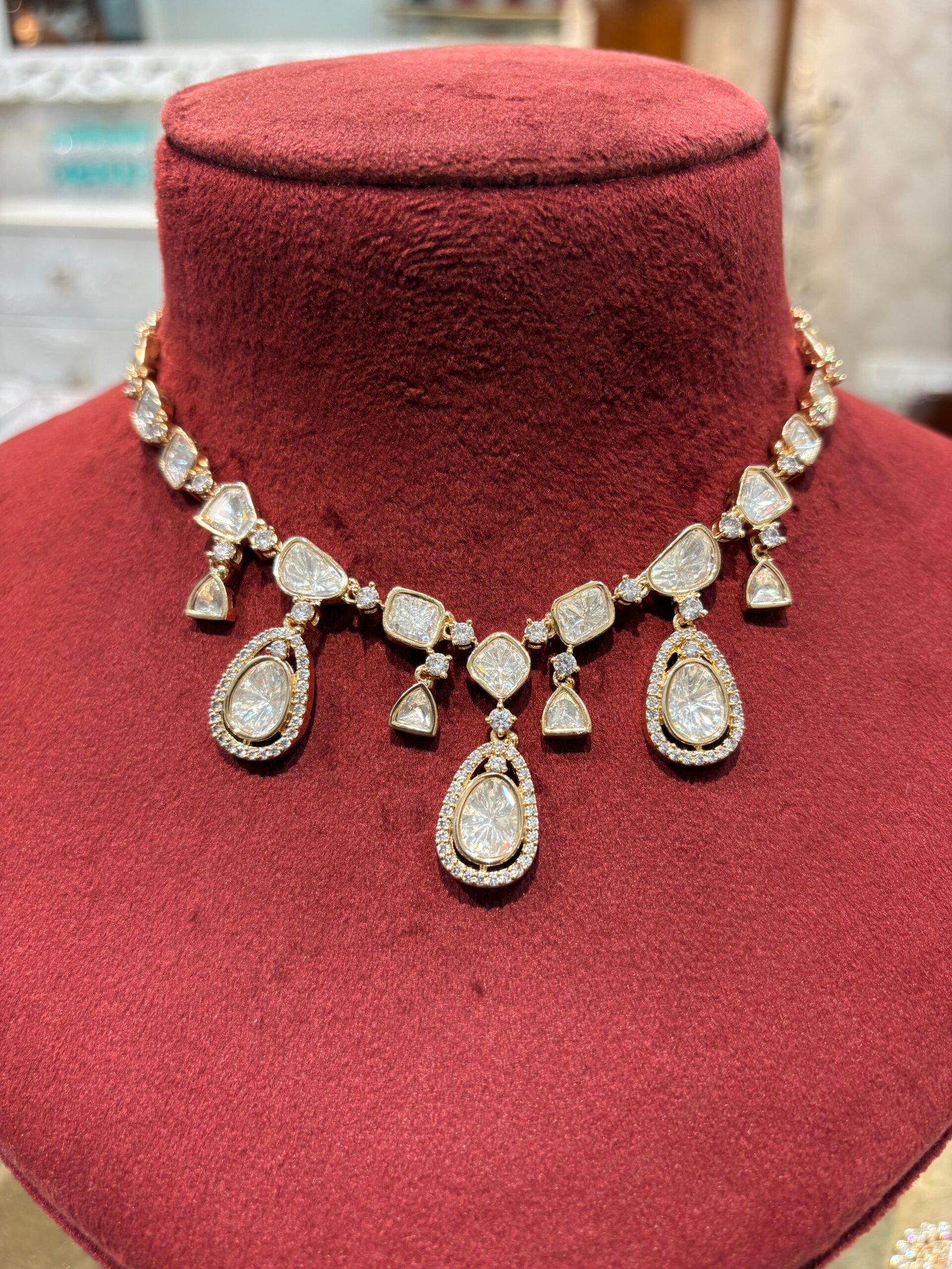 Nishita Polki Pendant Necklace Set