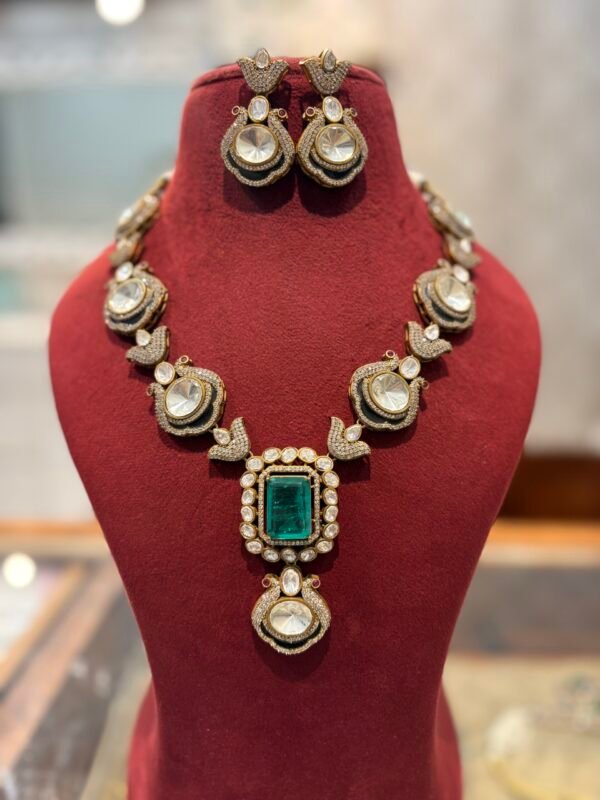 Anindita Polki Necklace Set (Turquoise)