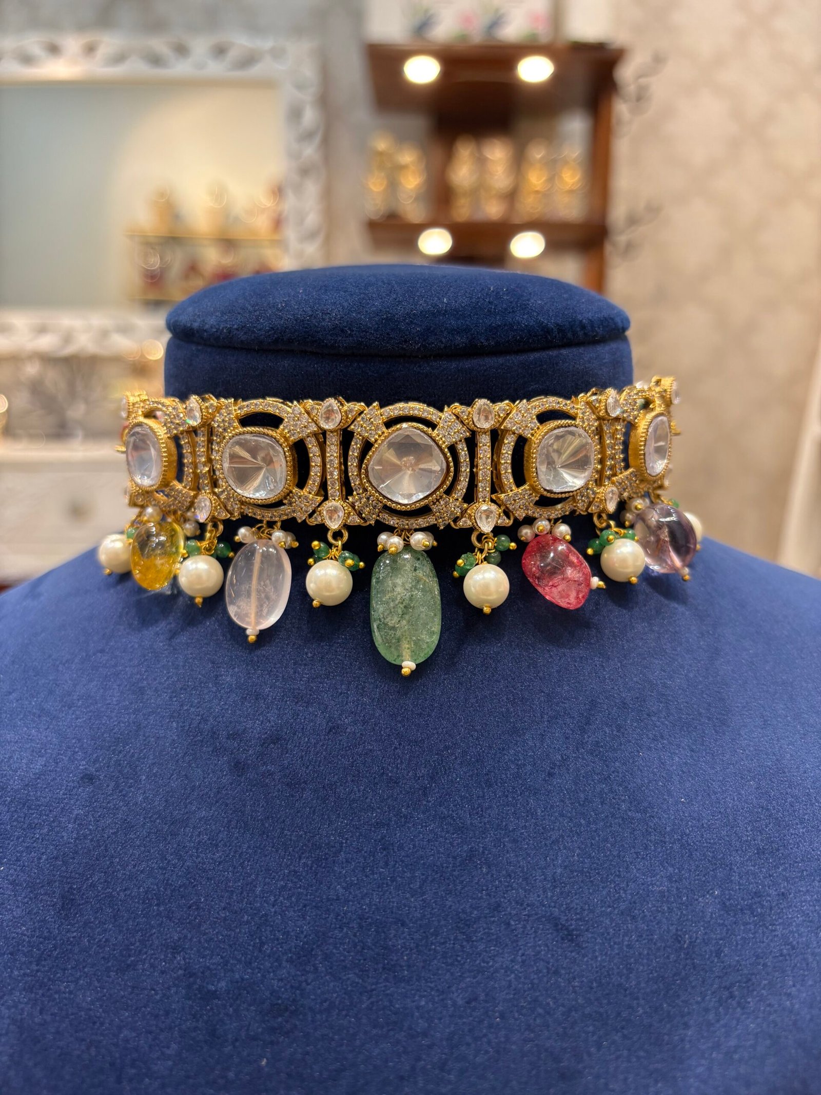 Yashodhara Multicolor Polki Choker Set