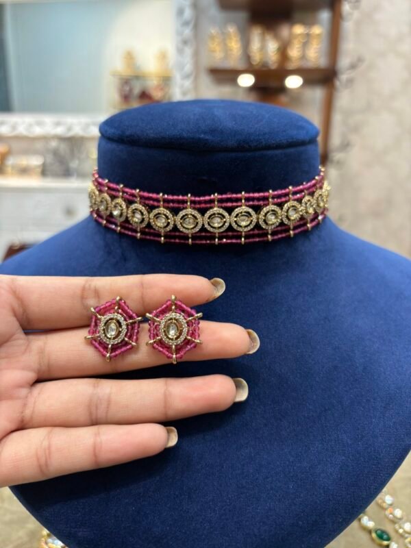 Tanirika Polki Ruby Choker Set