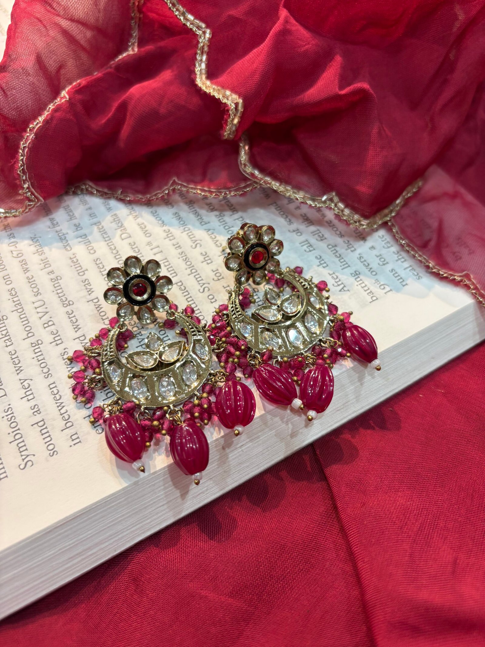 Maheera kundan chandbali earring