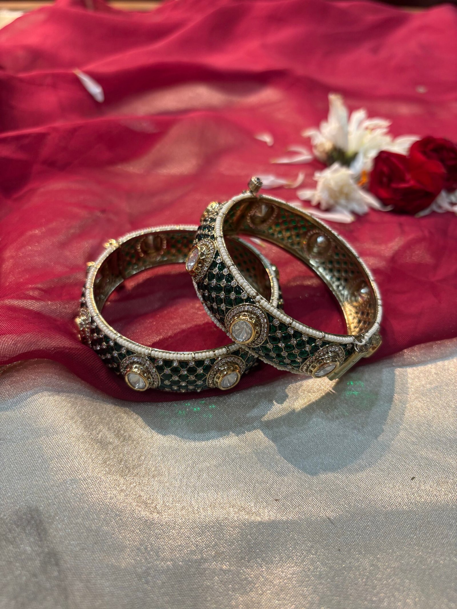 Parnika Polki Emerald Bangles (2.4)