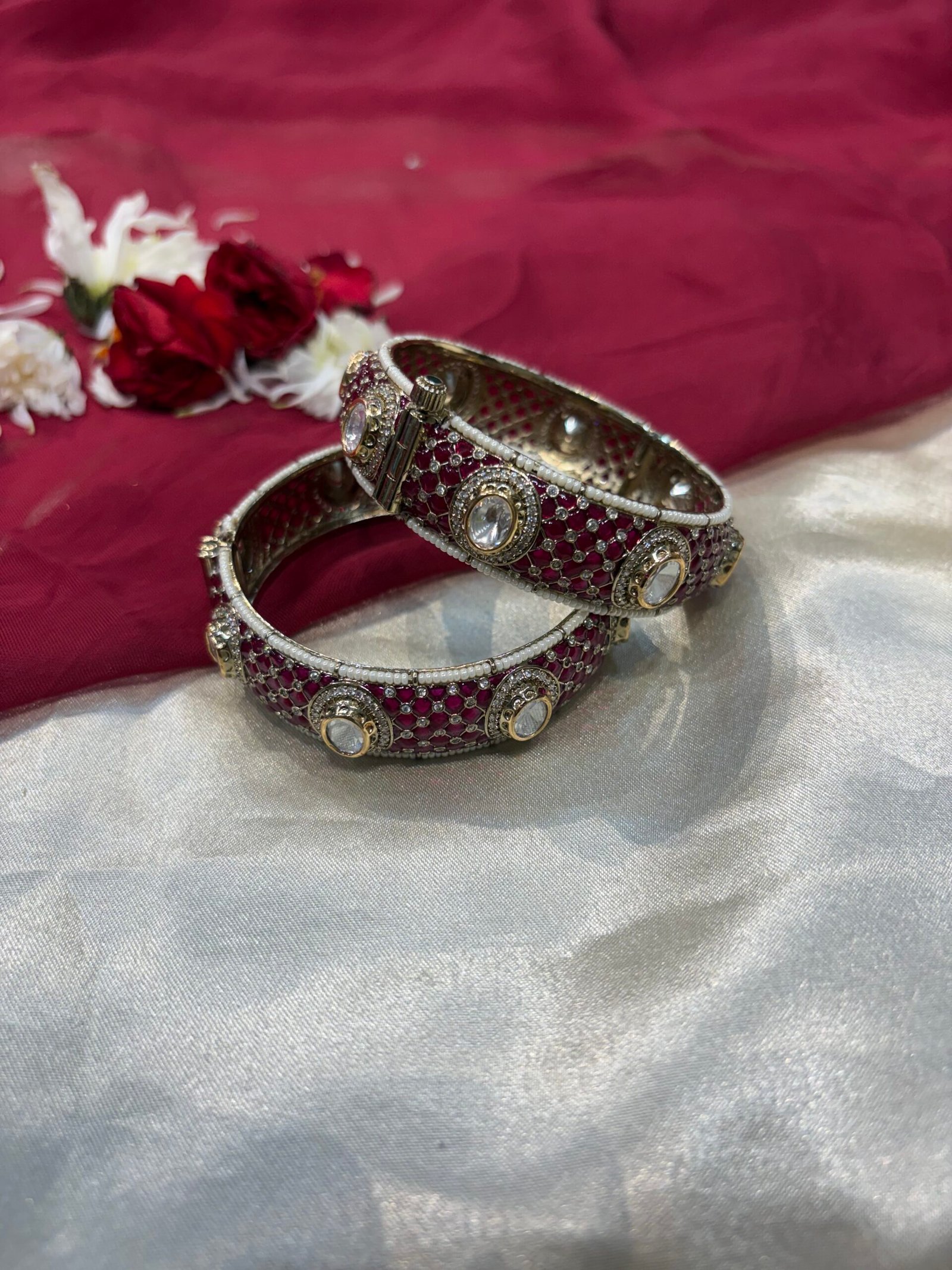 Parnika Polki Ruby Bangles (2.4)