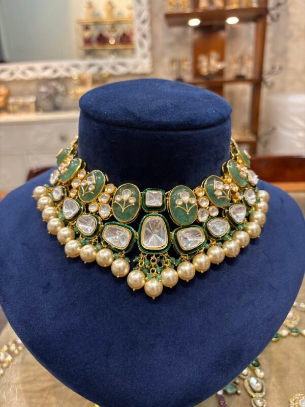 Amoli Polki Bridal Choker Necklace Set