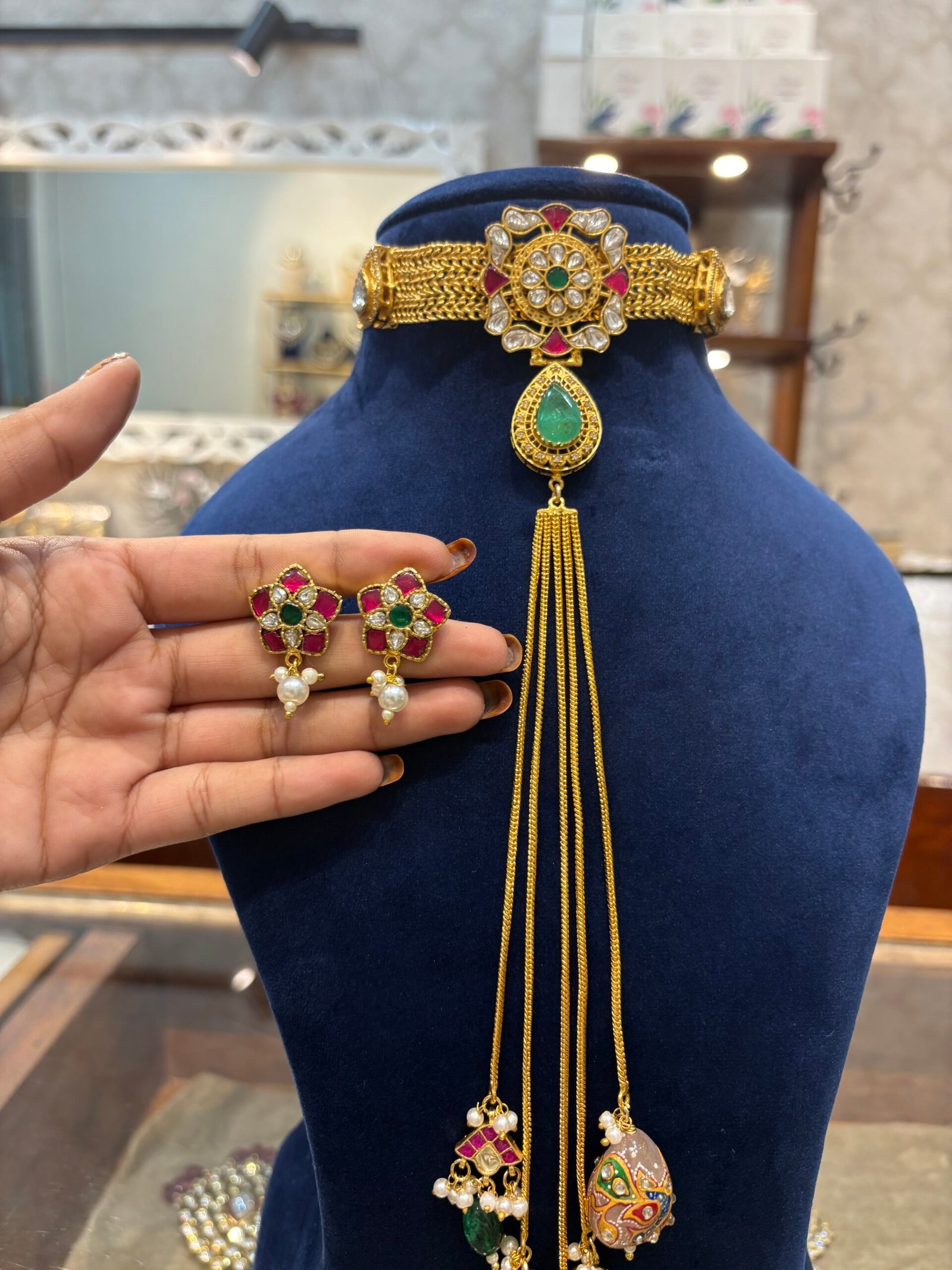 Chayanika Fusion Gold Plated Choker Set