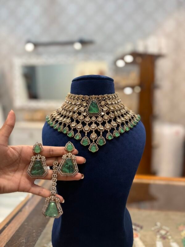 Devaki Moissanite Polki Bridal Choker Set